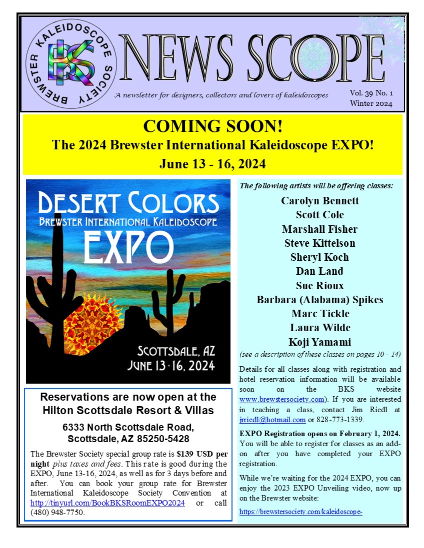 2024 Winter Vol 39 No 1 Brewster Kaleidoscope Society   BKS Jan 2024 News Scope Cover 